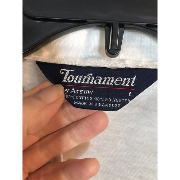 Vintage Tournament By Arrow Men L Single Stitch Short Sleeve Golf Polo Shirt. i - Picture 5 of 8